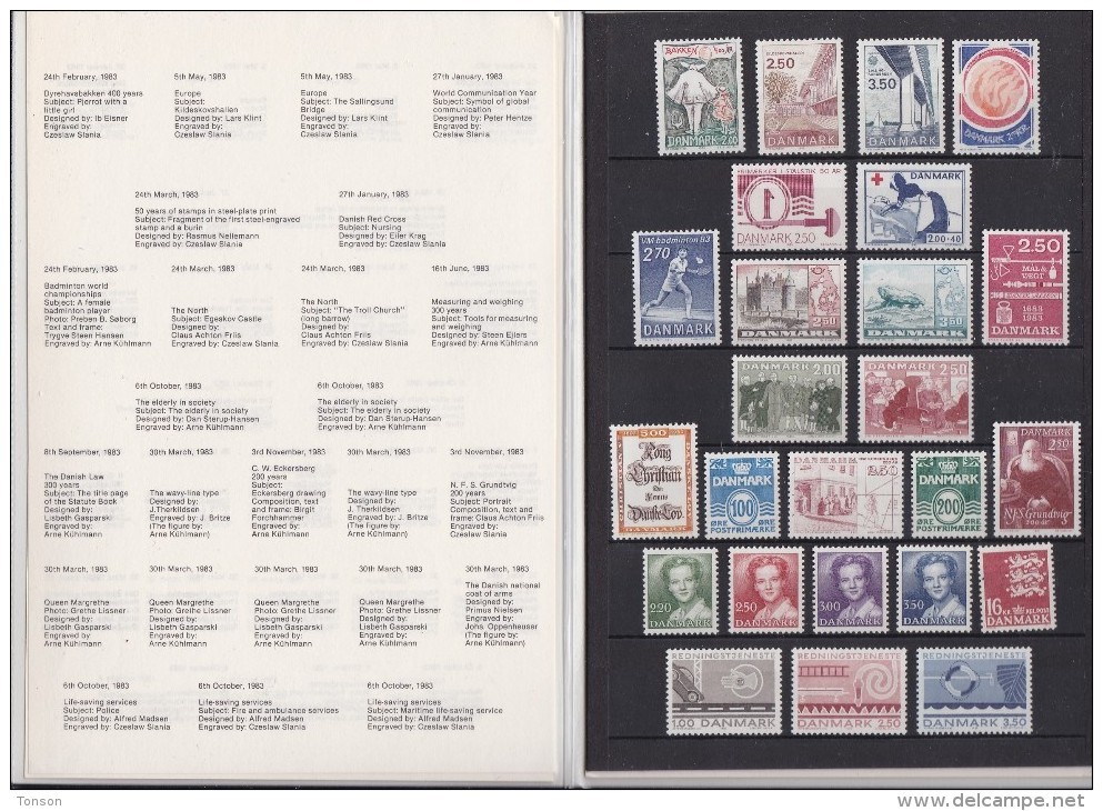 Denmark, 1983 Yearset, Mint In Folder, 2 Scans. - Années Complètes
