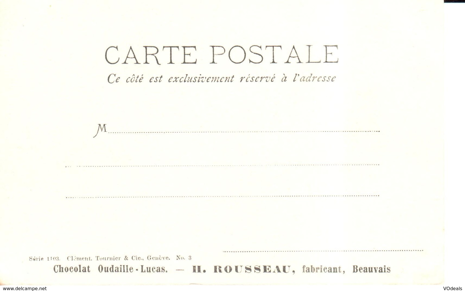 Thèmes - Publicité - Chocolat Oudaille-Lucas - H. Rousseau, Fabricant, Beauvais - Publicité