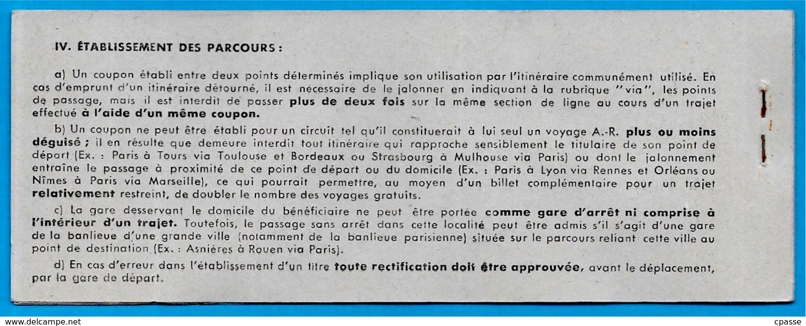 Chemins De Fer SNCF Paris-Nord FASCICULE PERMIS 1ère CLASSE Contient 4 Permis De Circulation (roses) Billet Ticket Train - Europe