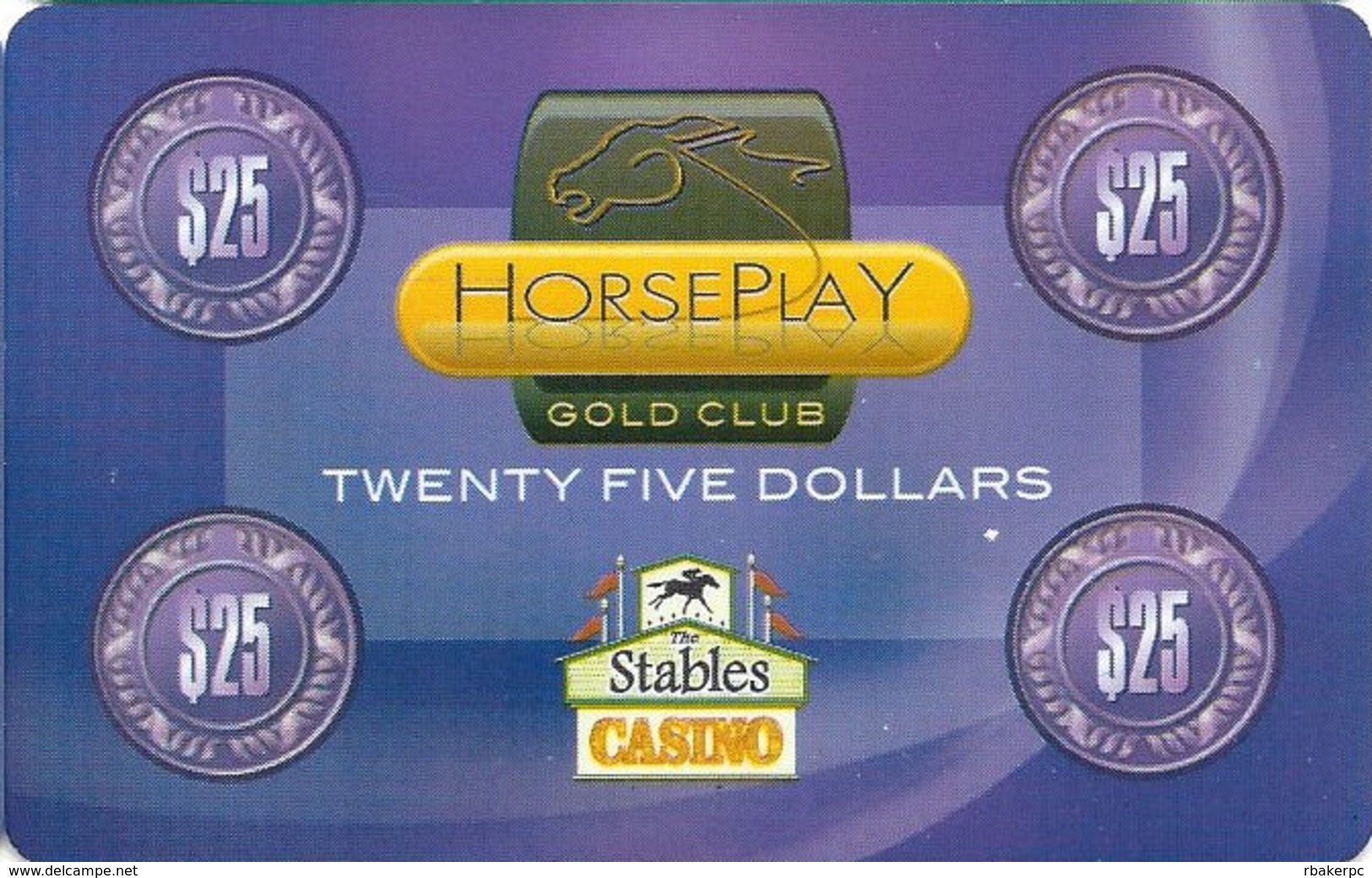 Stables Casino - Maimi, OK - $25 Horse Play Gift Card / Free Play Slot Card - Casino Cards