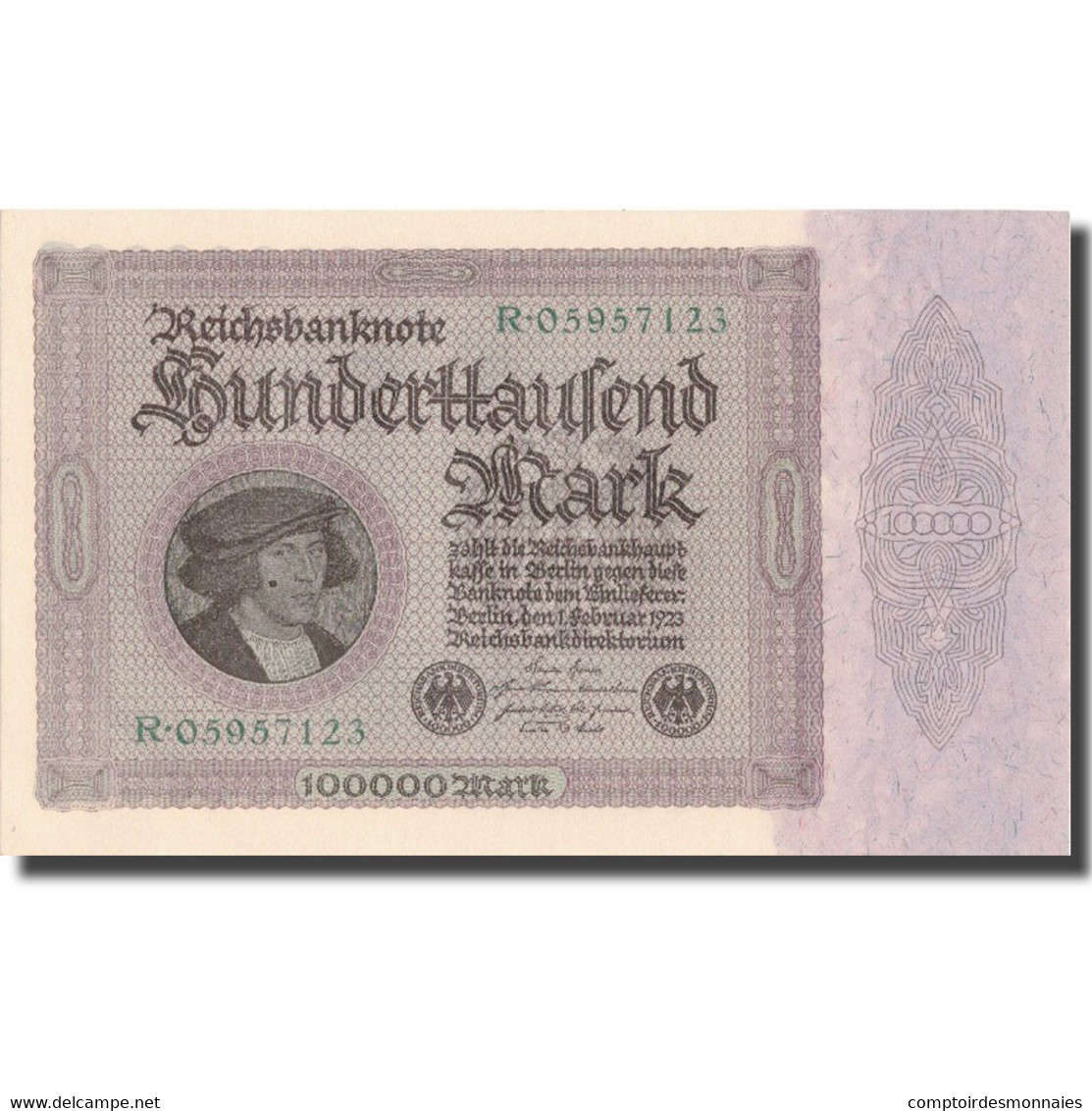 Billet, Allemagne, 100,000 Mark, 1923, 1923-02-01, KM:83a, SPL+ - 100000 Mark