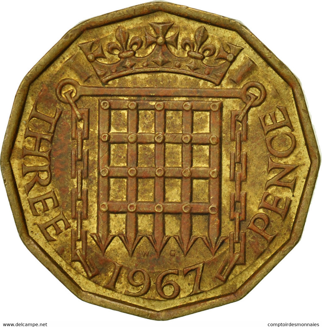 Monnaie, Grande-Bretagne, Elizabeth II, 3 Pence, 1967, TTB+, Nickel-brass - F. 3 Pence