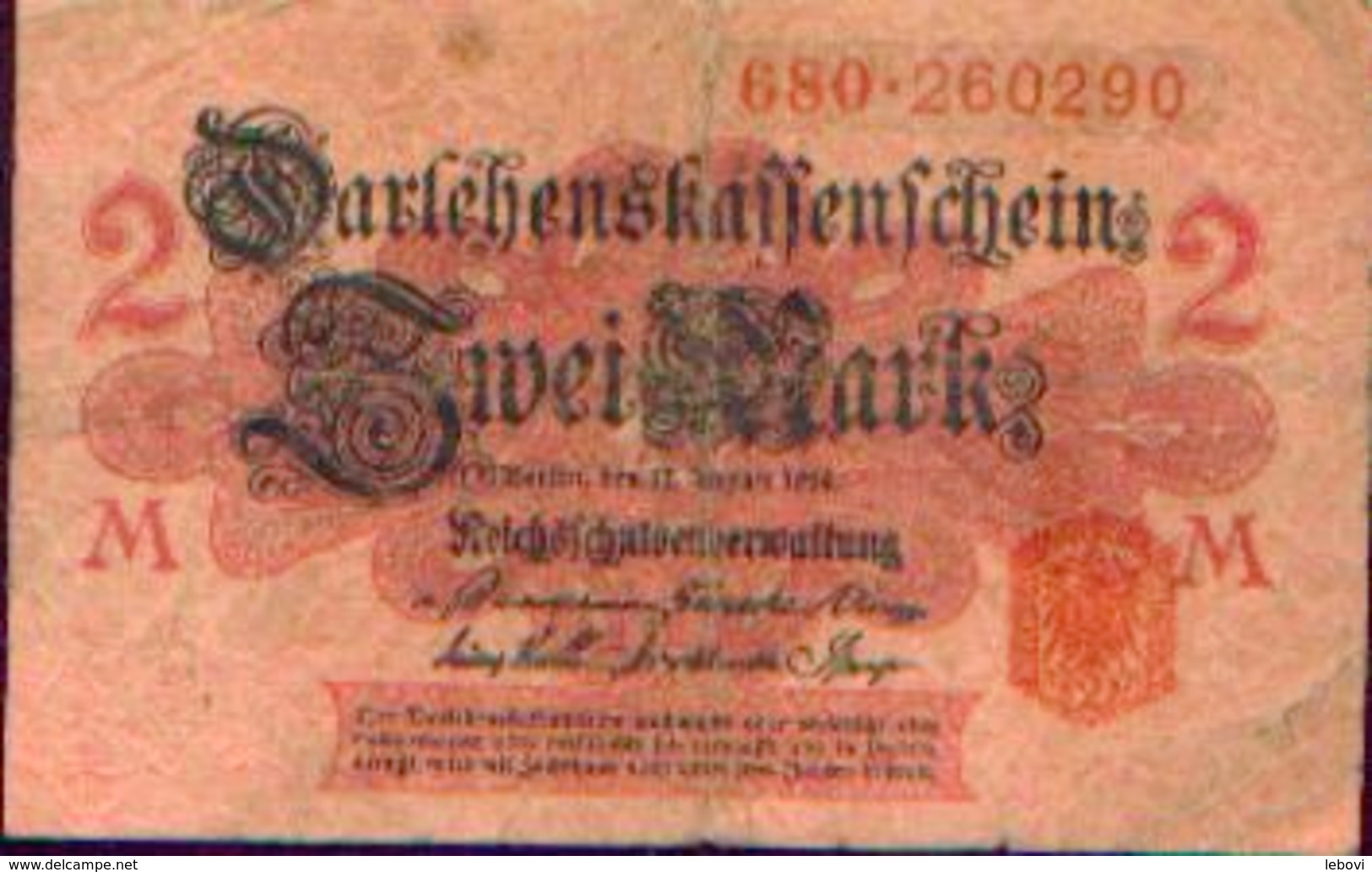 ALLEMAGNE – Darlehnskassenschein – 2 Mark – 12/08/1914 - Autres & Non Classés