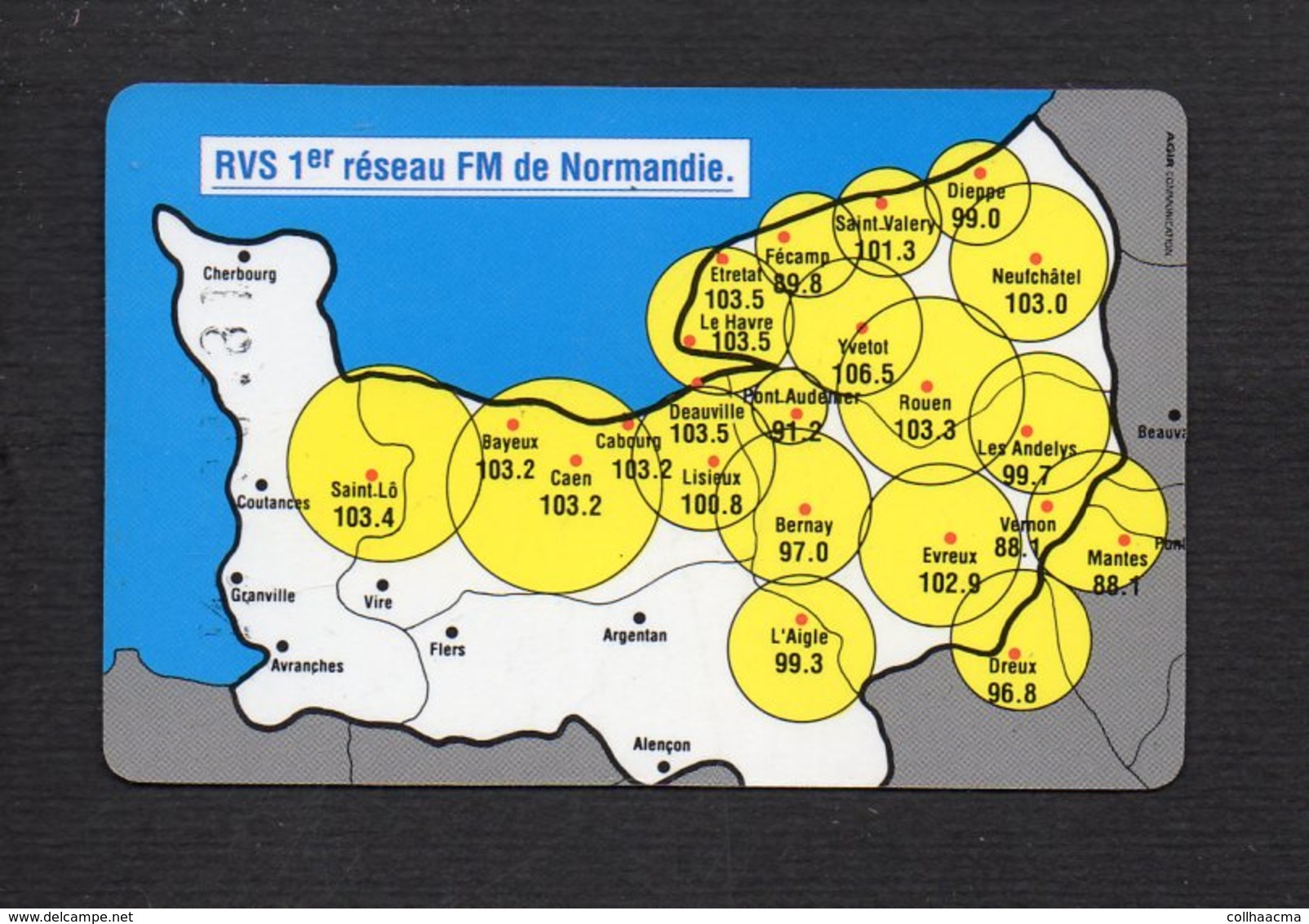 Carte Jeu Numérotée " RVS " La Radio Active / Verso Réseau FM De Normandie - Origine Inconnue