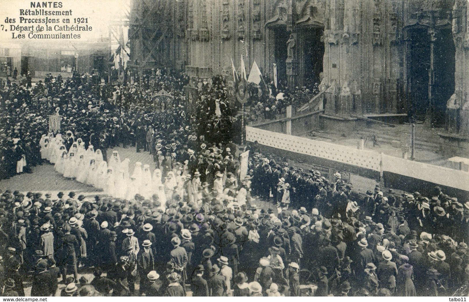 44 - Nantes - Rétablissement Des Processions En 1921 - Départ De La Cathédrale - Les Communiantes - Nantes