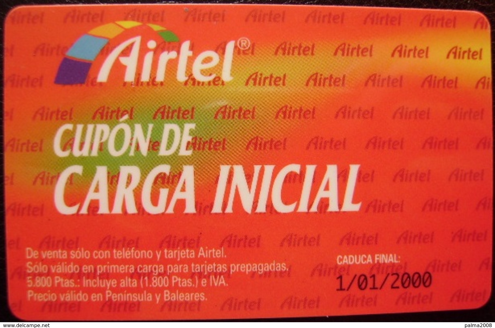 AIRTEL - LOTE 4 TARJETAS - USADAS 1ª CALIDAD - 4 FOTOS - A725 - Airtel