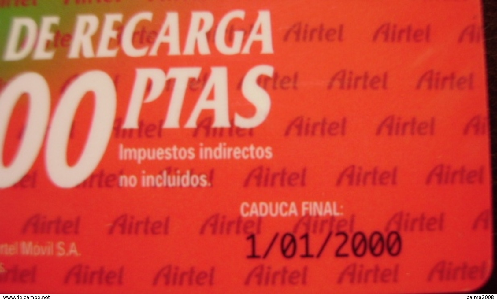 AIRTEL - LOTE 4 TARJETAS - USADAS 1ª CALIDAD - 4 FOTOS - A725 - Airtel