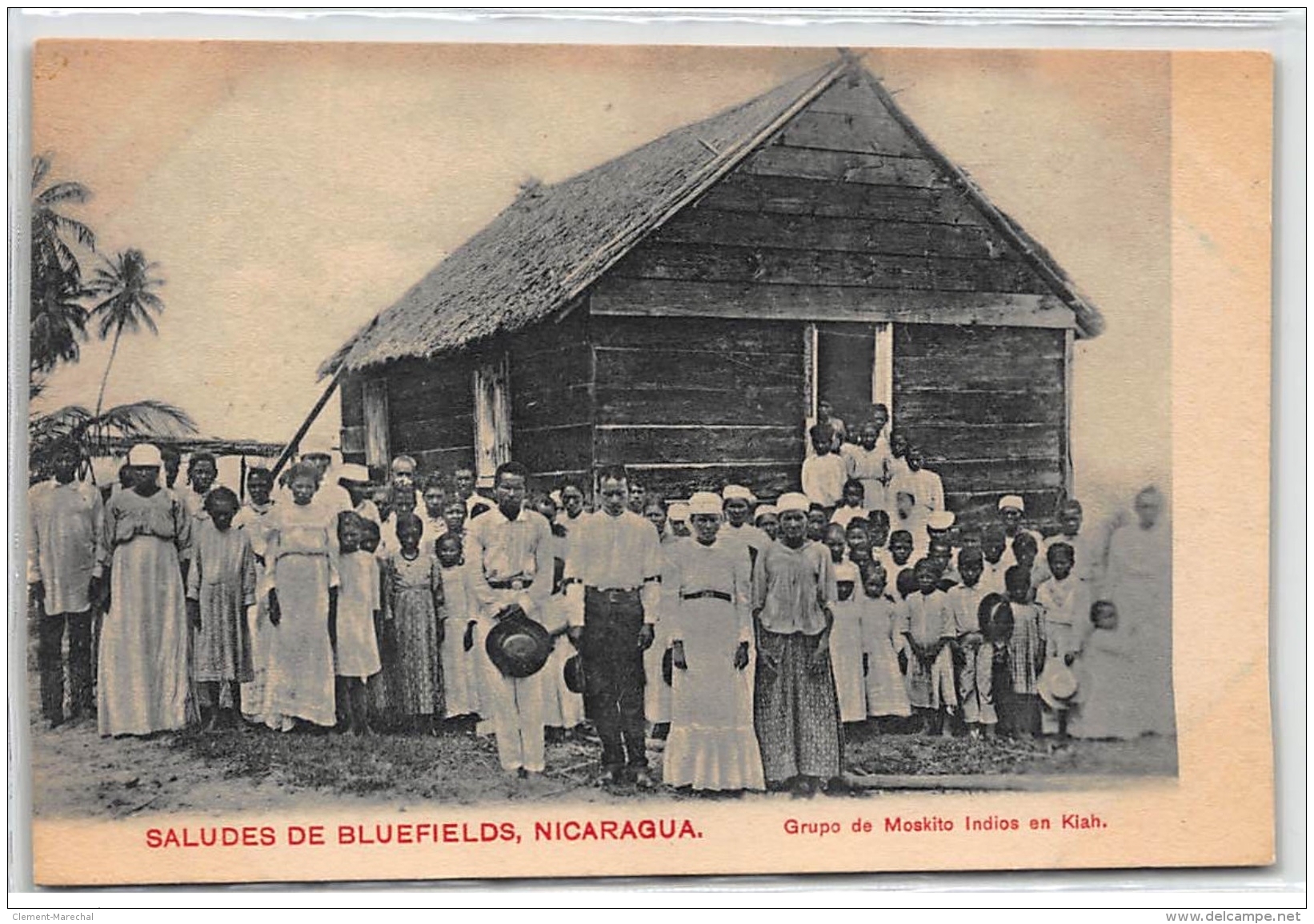 NICARAGUA : Saludes De Bluefields, Grupo De Moskito Indios En Klah - Tres Bon Etat - Nicaragua