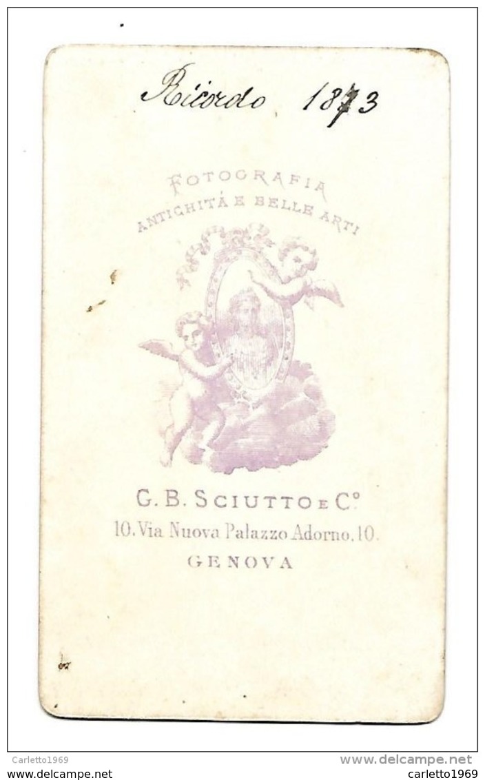FOTO G.B. SCIUTTO GENOVA  CM.10,5X6 - Alte (vor 1900)