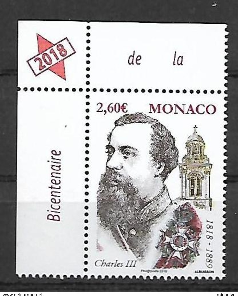 Monaco 2018 - Yv N° 3155 ** - Bicentenaire De La Naissance Du Prince Charles III - Unused Stamps