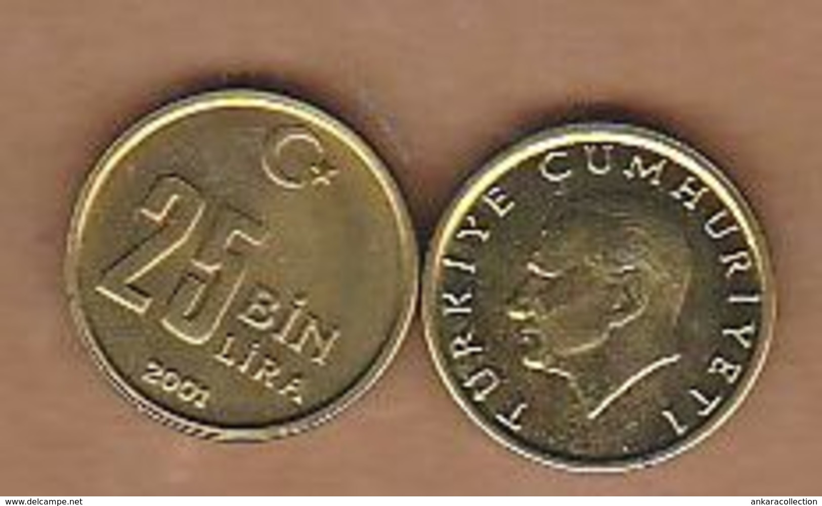 AC - TURKEY: 25 000 LIRA 2001 UNCIRCULATED BRASS COIN - Turquie