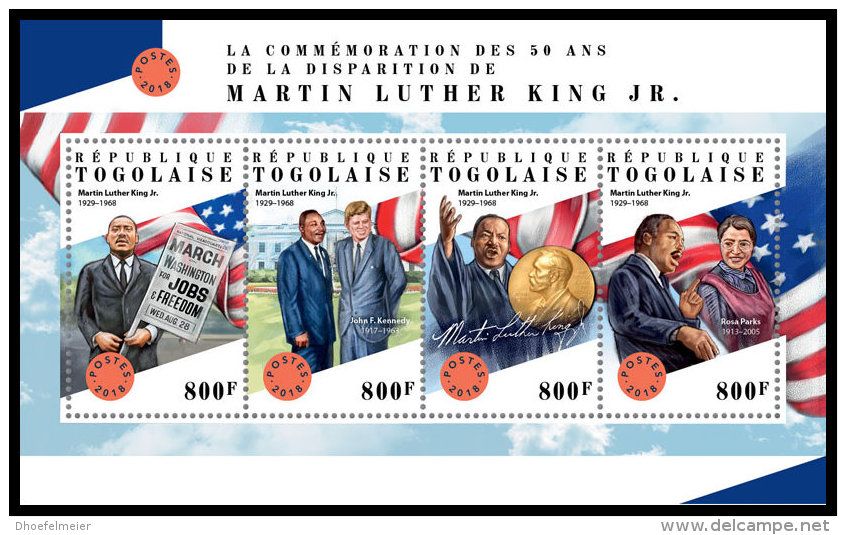 TOGO 2018 MNH** Martin Luther King Jr. M/S - OFFICIAL ISSUE - DH1828 - Martin Luther King