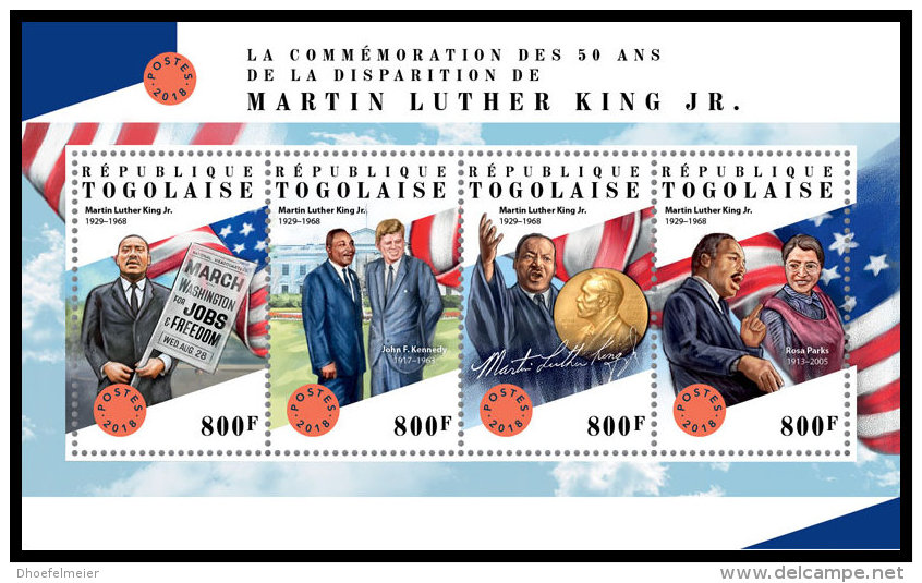 TOGO 2018 MNH** Martin Luther King Jr. M/S - IMPERFORATED - DH1828 - Martin Luther King