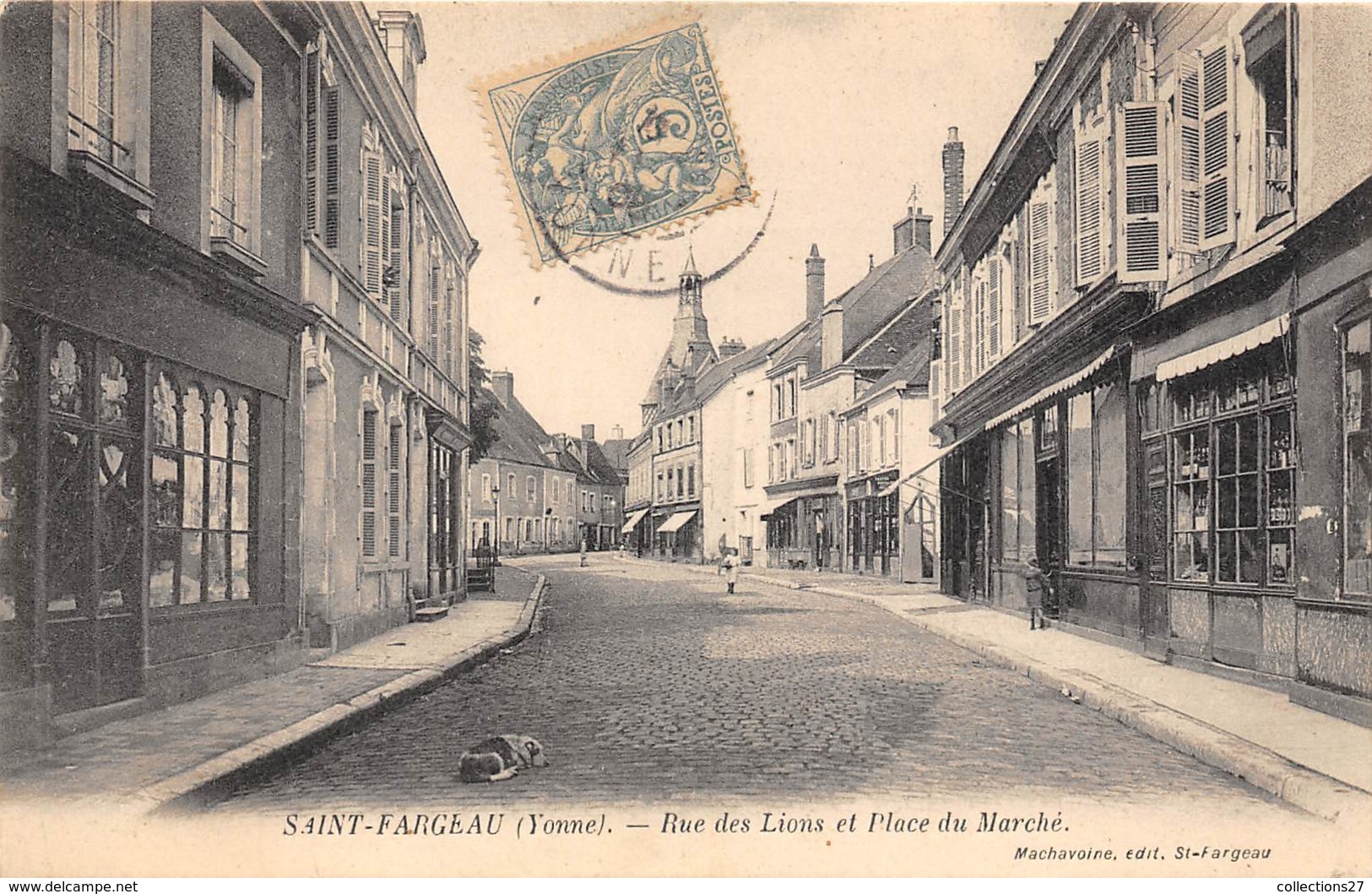 89-SAINT-FARGEAU- RUE DES LIONS ET PLACE DU MARCHE - Saint Fargeau