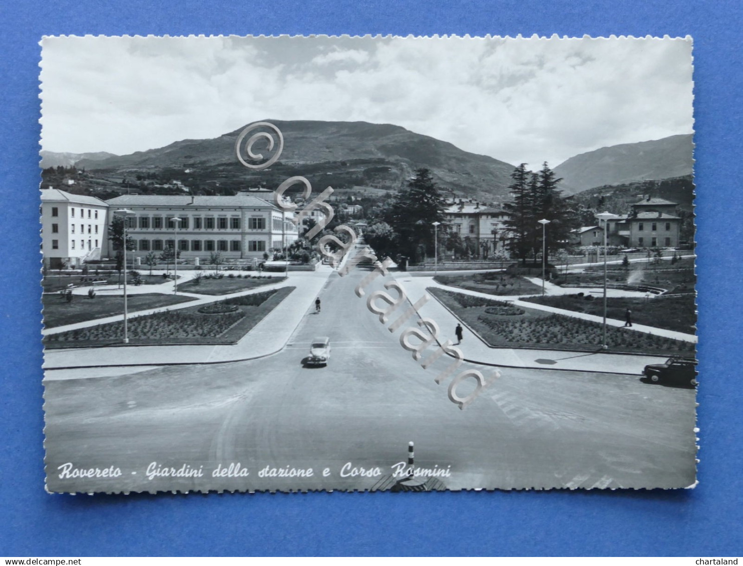 Cartolina Rovereto - Giardini Della Stazione E Corso Rosmini - 1956 - Trento