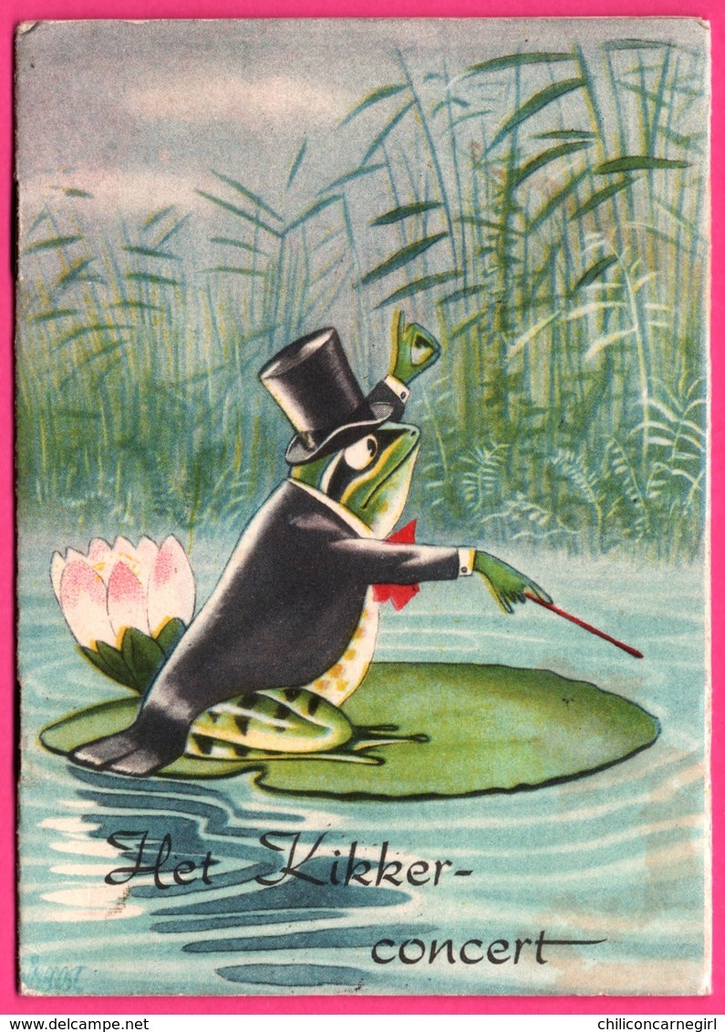Livret Avec Histoire - Het Kikkerconcert - Grenouille Humanisée - Frog - Voor Het Kind - Histoire En Néerlandais - 1954 - Autres & Non Classés