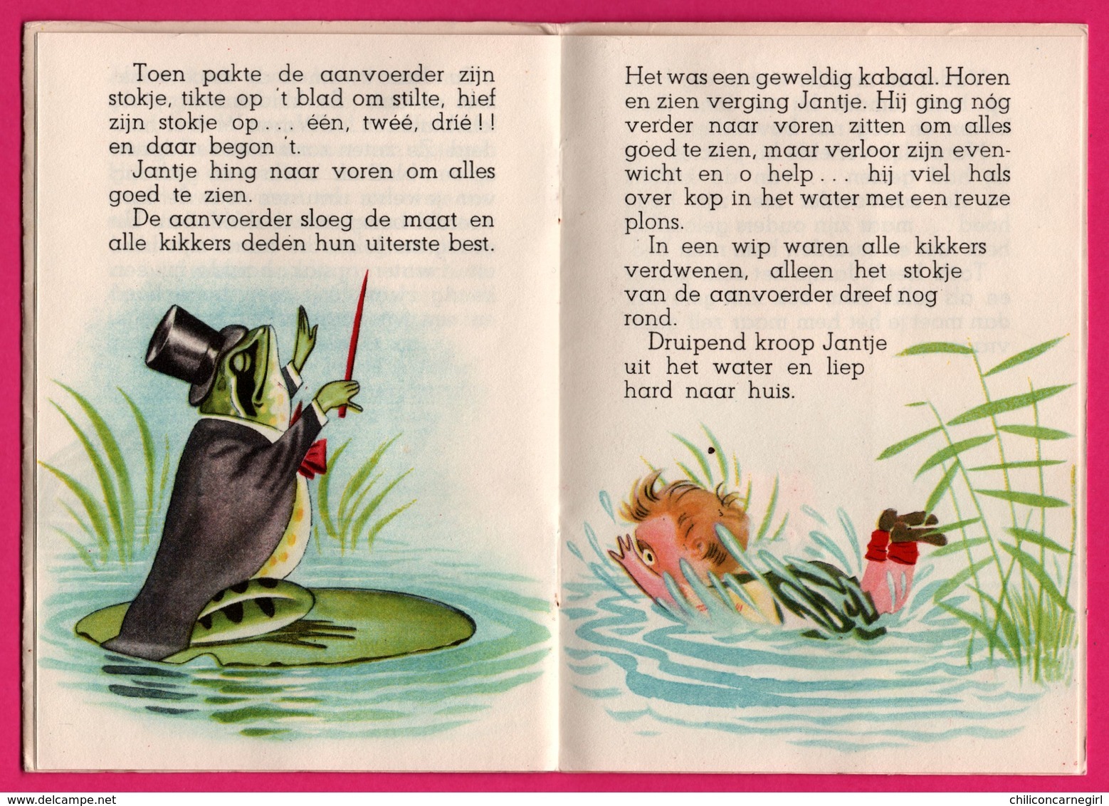 Livret Avec Histoire - Het Kikkerconcert - Grenouille Humanisée - Frog - Voor Het Kind - Histoire En Néerlandais - 1954 - Autres & Non Classés