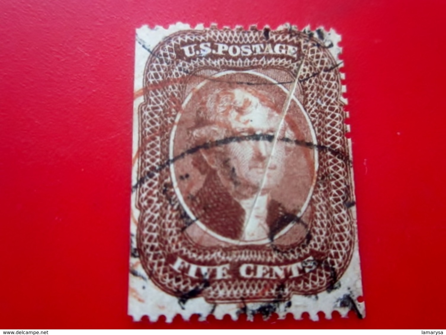 Pli Accordéon-N°11-Stamp 4¢ Emissions Générales-Variété-Curiosité-états-unis-United States-USA,US Postage-Cote/12 000€ - Errors, Freaks & Oddities (EFOs)