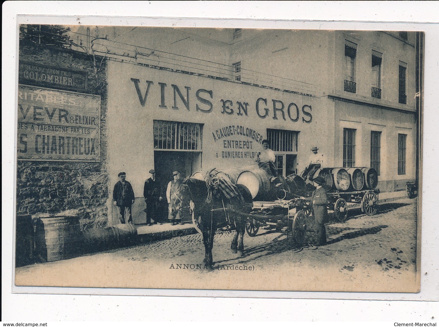 ANNONAY : Vins En Gros A. Gaudt-colombier Entrepot, Attelages, Marchand De Vins En Gros - Tres Bon Etat - Annonay