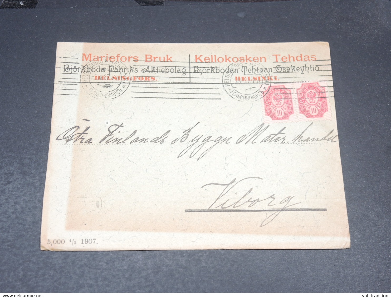 FINLANDE - Enveloppe Commerciale De Helsinki En 1907 Pour Viborg - L 20529 - Brieven En Documenten