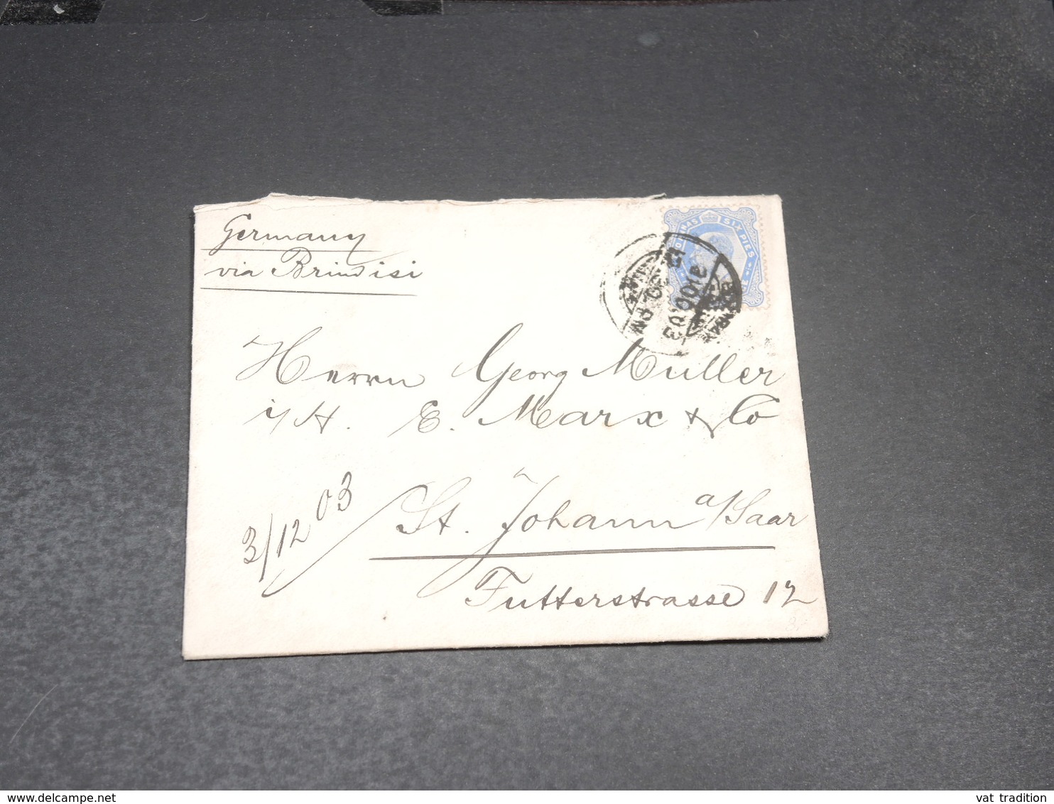 INDE - Enveloppe Pour L 'Allemagne En 1903 - L 20537 - 1902-11  Edward VII