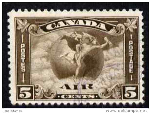 81134 Canada 1930 Air 5c (Mercury) Fine Corner Cancel SG310 (globes) - Used Stamps