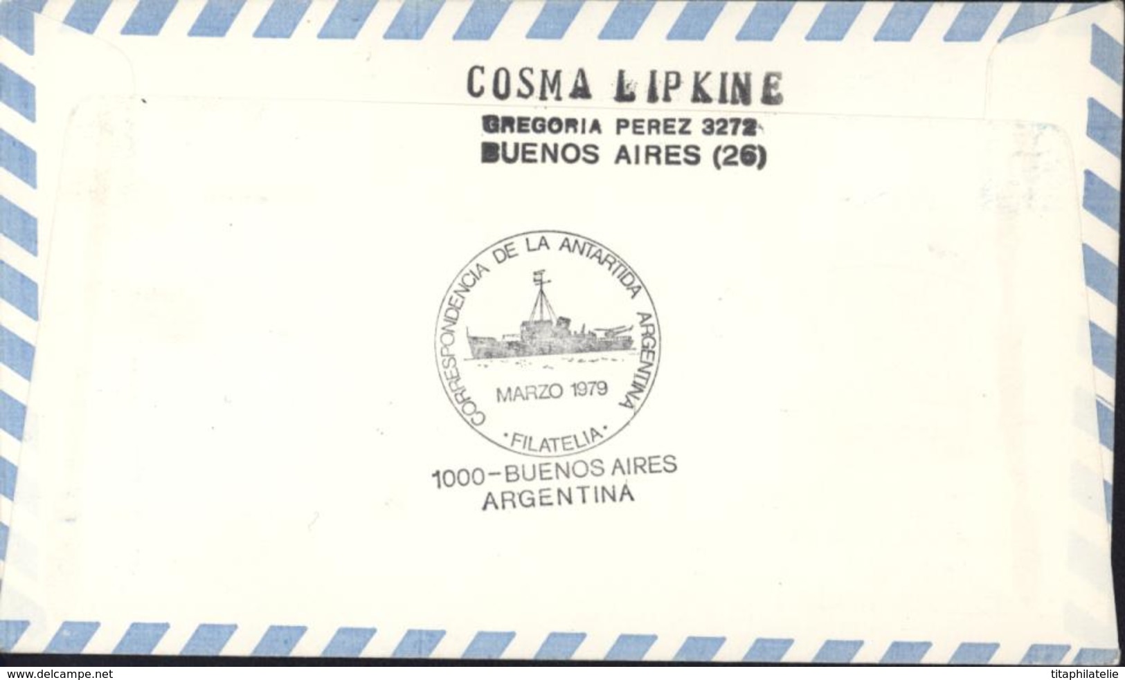 Enveloppe Antartida Argentina Campana 1978 79 Base Aerea Vicemodoro Marambio CAD Illustré YT 1108 1105 - Brieven En Documenten