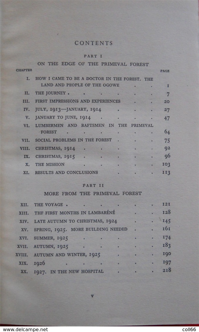 1948 Dr Albert Schweitzer -On The Edge Ofthe Primeval Forest-with 35 Photographs édit Adam & Charles Black London - 1900-1949