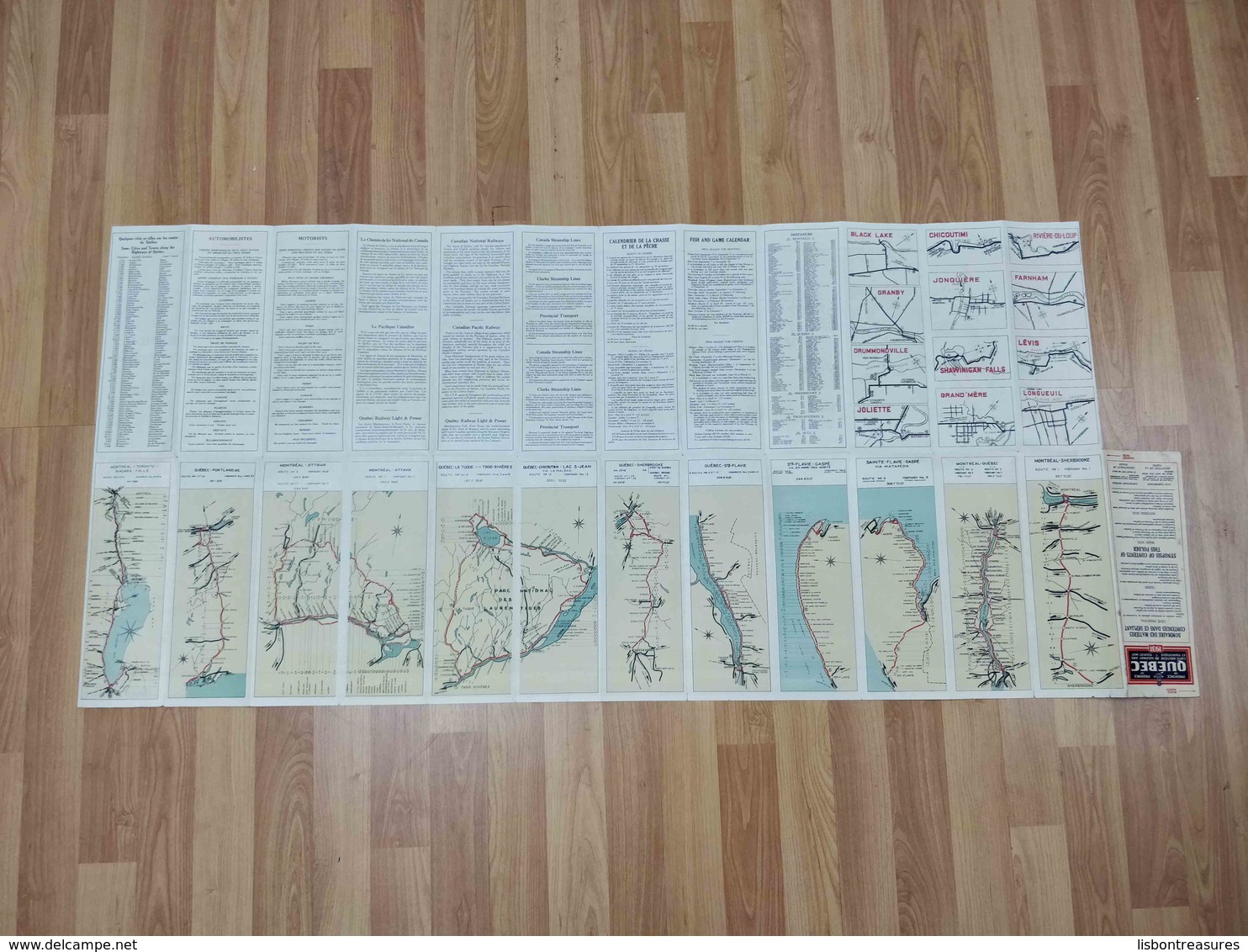 VINTAGE QUEBEC CANADA HIGHWAY AND TOURIST MAP 1931