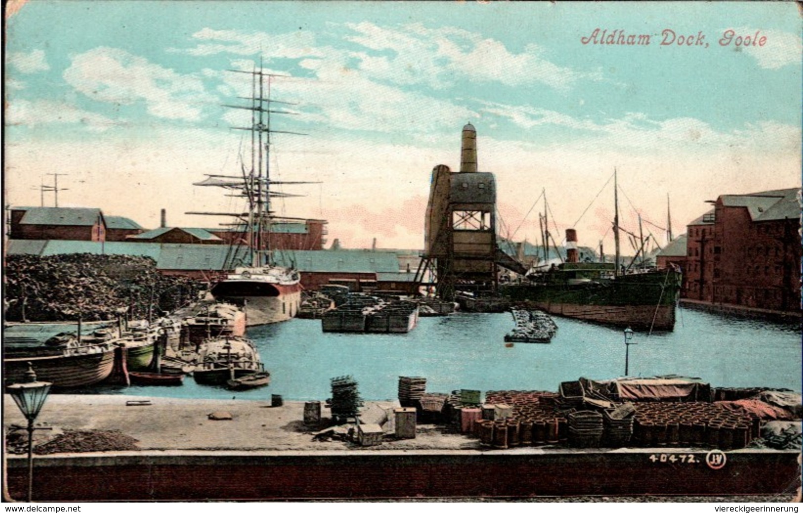 ! Alte Ansichtskarte Aldham Dock, Goole, Ships, Hafen, Harbour, Port,, Segelschiff - Cargos