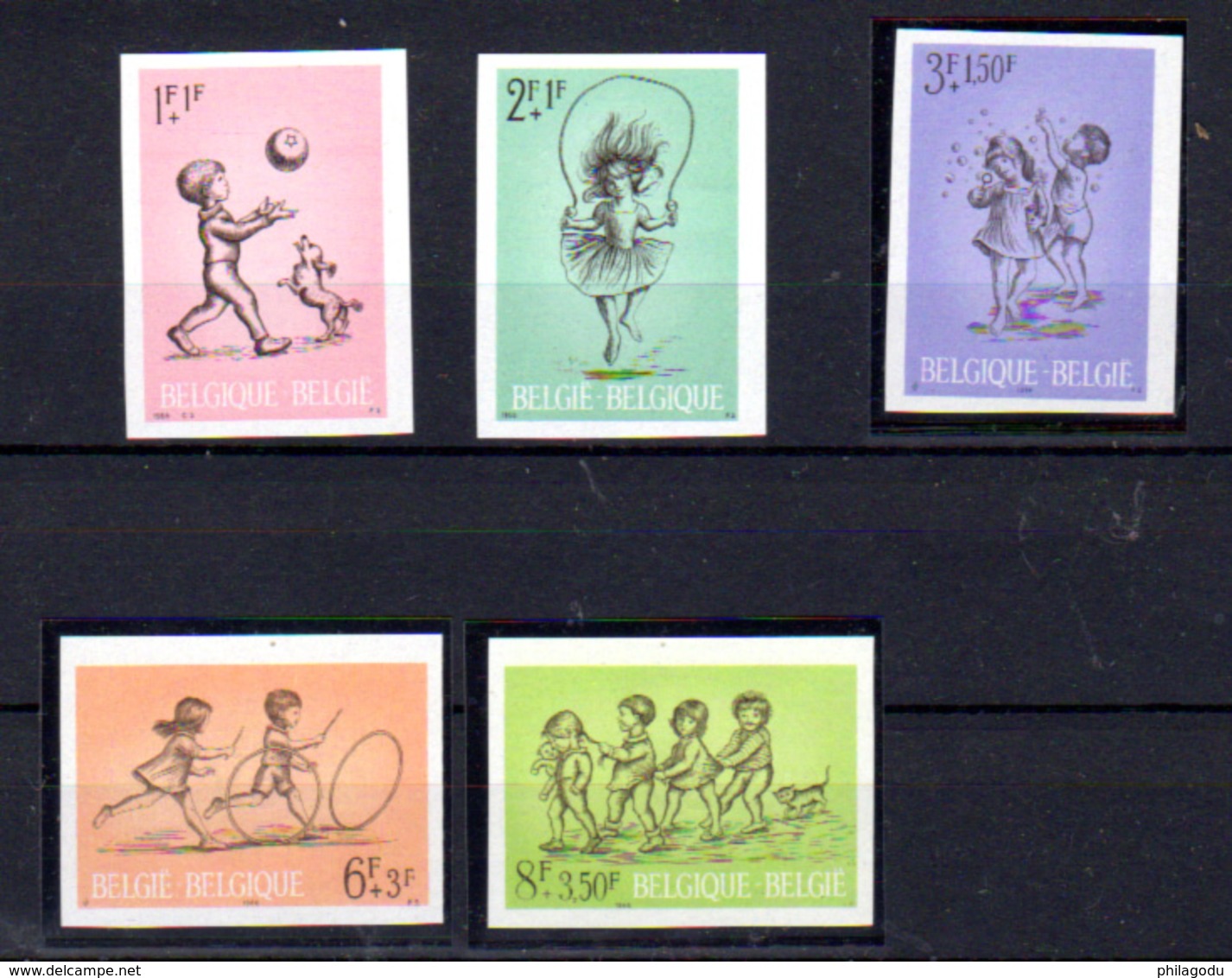 1966   Belgique, Solidarité, Jeux D’enfants, 1399 /  1403** N D (tirage 370 Ex), - Autres & Non Classés