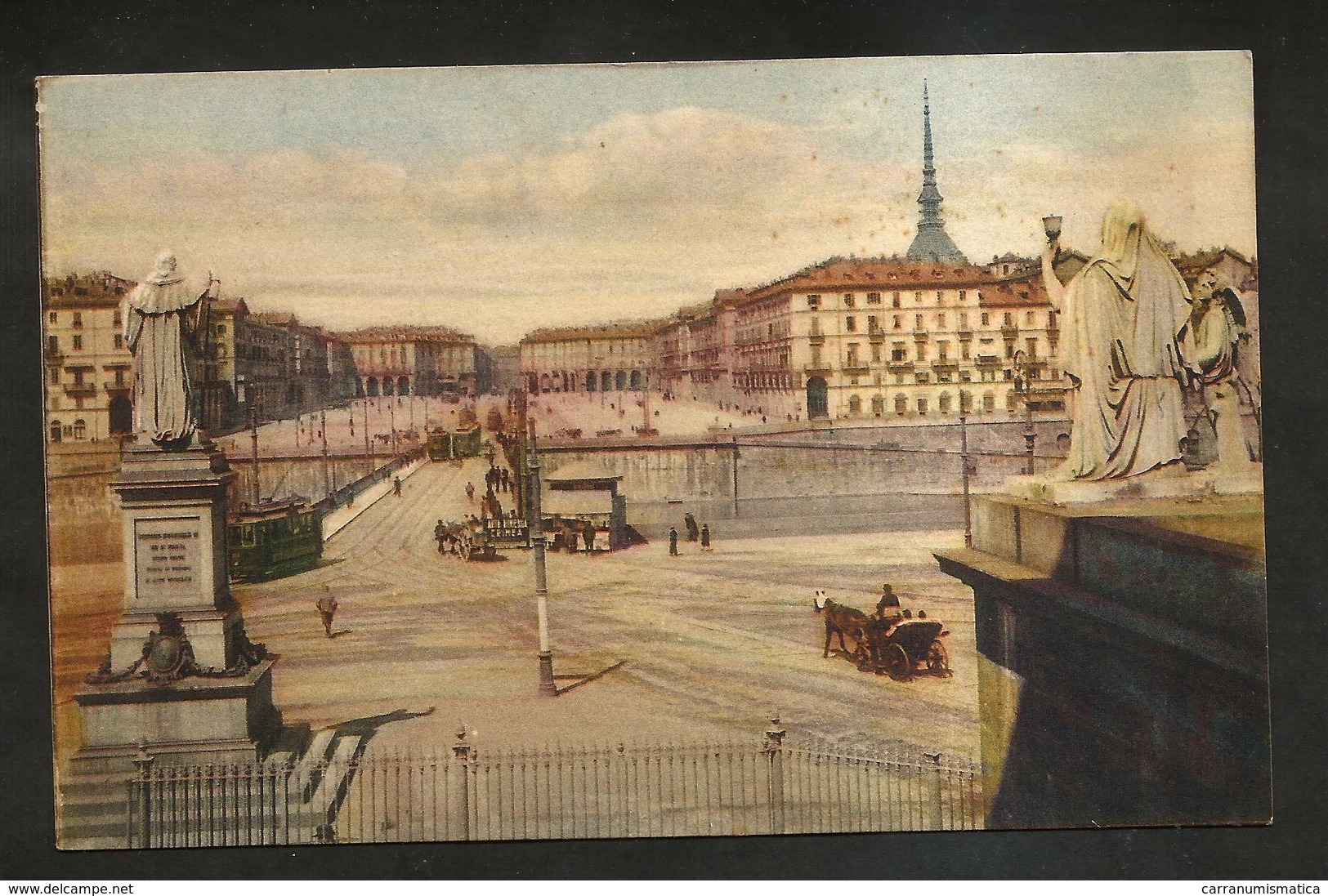 TORINO - PIAZZA VITTORIO (Vista Dalla Gran Madre) Artistica / Animata - ( NON Viaggiata ) - Piazze