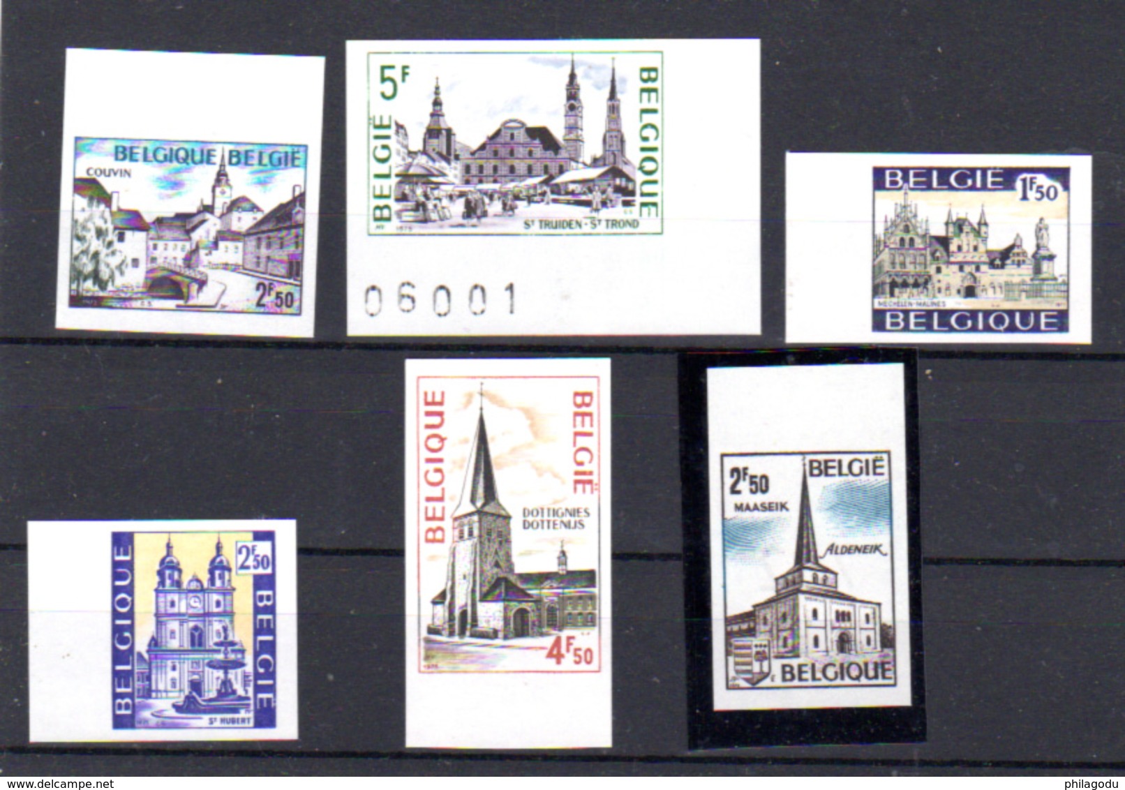 1971-75   Belgique, Villes Touristiques, 1614 / 1615 - 1636 / 1637 - 1399 /  1403** N D (tirage 1000 Ex), - Other & Unclassified