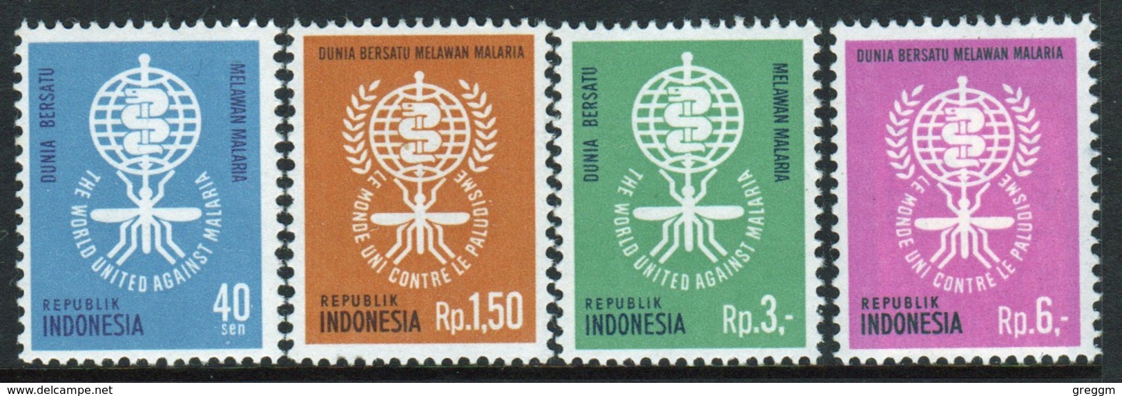 Indonesia 1962 Set Of Stamps Issued To Celebrate Malaria Eradication - Indonesia