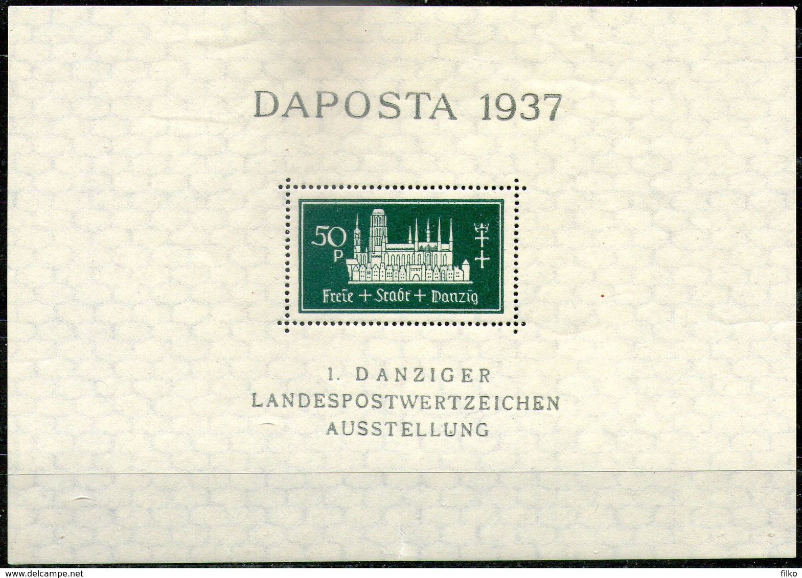 Danzig,1937,Mi#Bl1b,error Shown On Scan,MNH * *,as Scan - Abarten & Kuriositäten