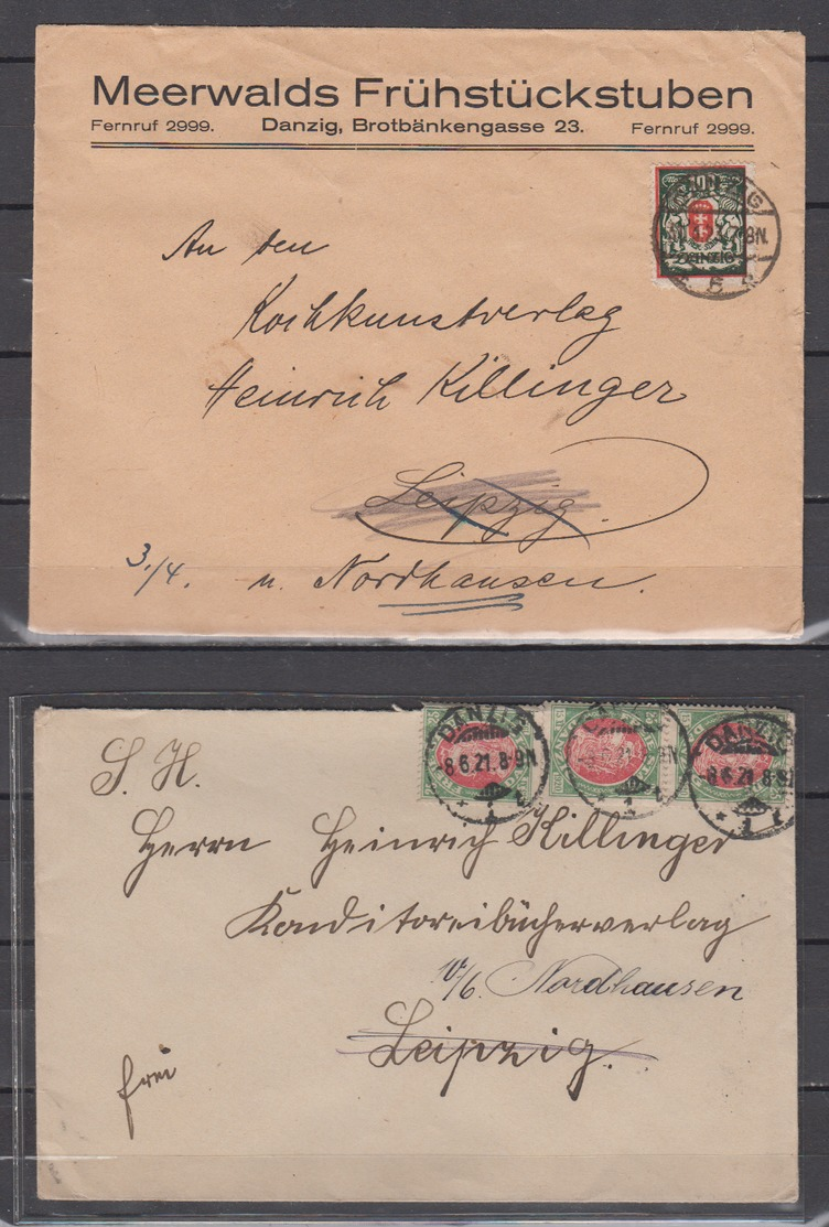 Danzig Lot 11 INFLA-Briefe Aus Jahren 1920 Bis 1923 Mit EF,MeF Und MiF In Unterschiedlicher Bedarfserhaltung - Altri & Non Classificati