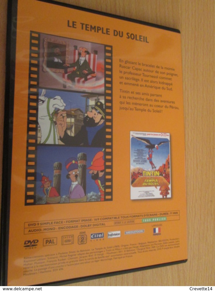TIN718 DVD Neuf (jamais Utilisé) TINTIN HERGE LE TEMPLE DU SOLEIL LONG METRAGE ANNEES 70 - Hergé