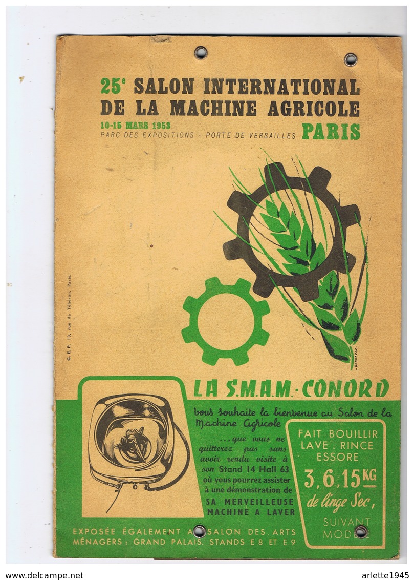 25em SALON INTERNATIONAL DE LA MACHINE AGRICOLE 10 - 15 MARS 1953 PARIS - Publicités