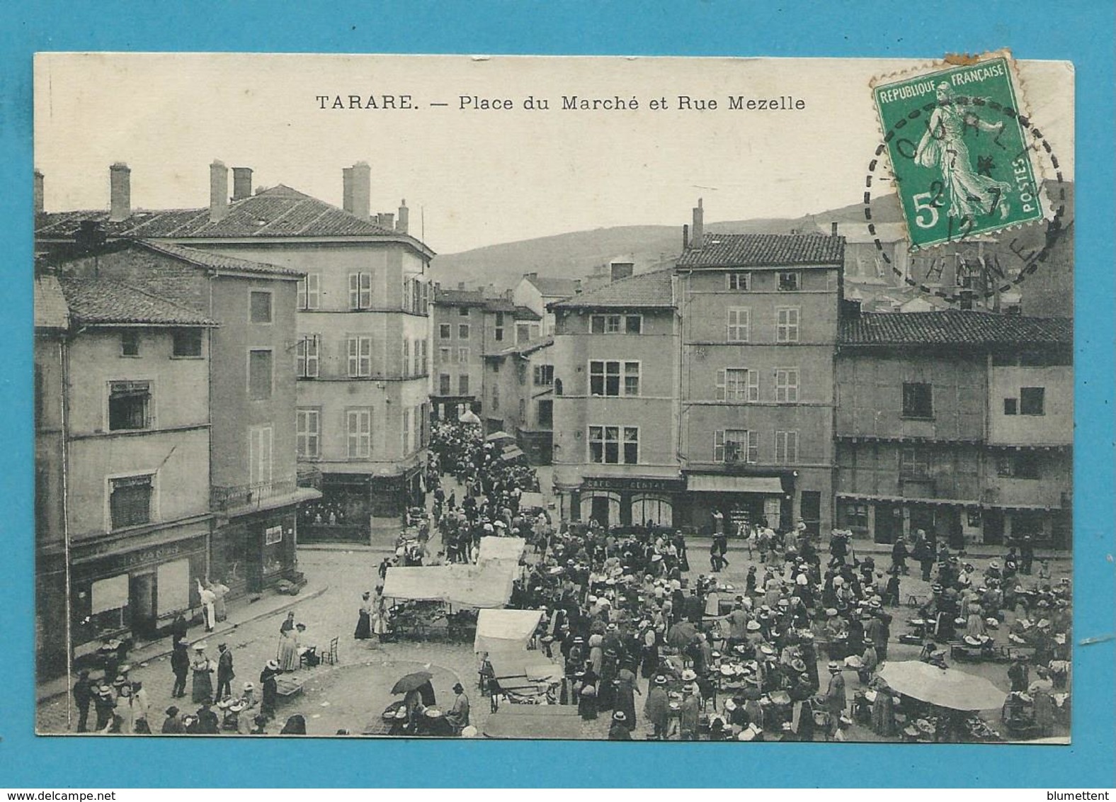 CPA - Métier Marchands Ambulants Place Du Marché Et Rue Mezelle TARARE 69 - Tarare