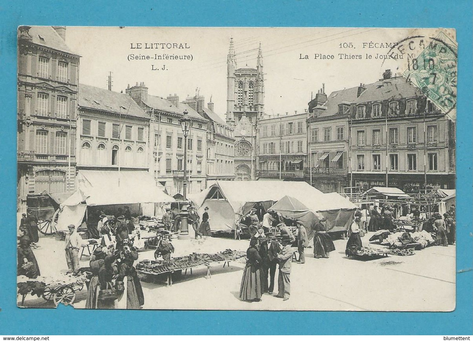 CPA - Le Marché Place Thiers FECAMP 76 - Fécamp