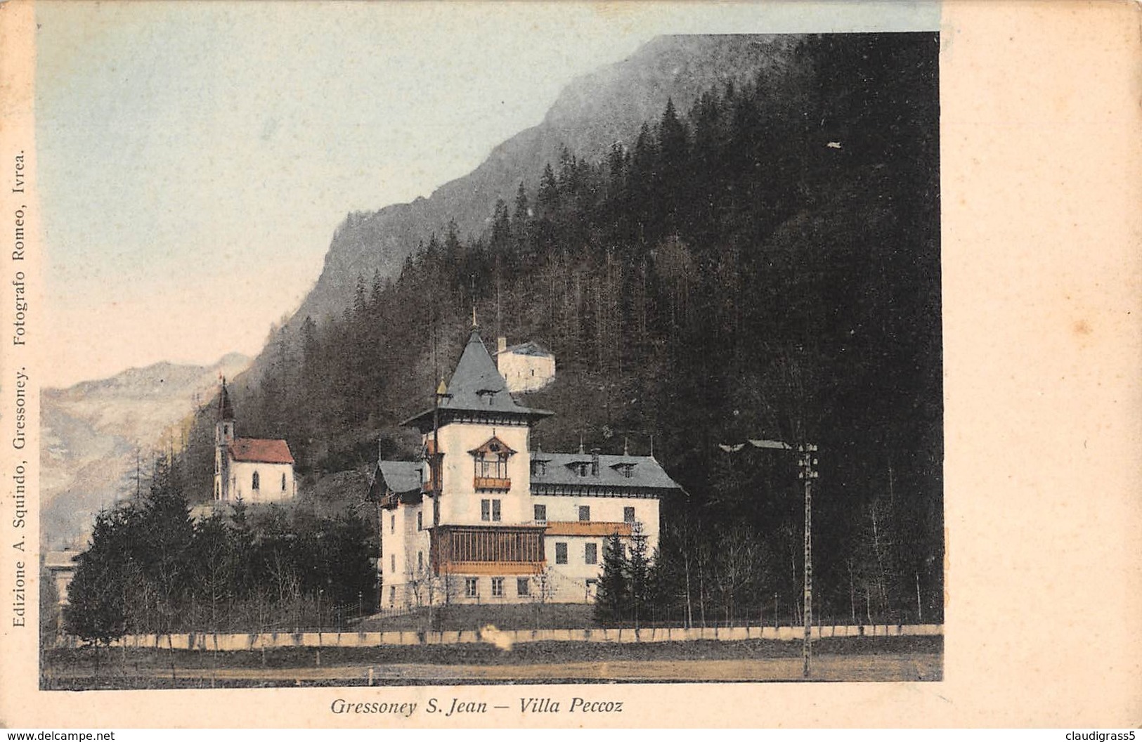 0053 " GRESSONEY - VILLA PECCOZ  "  CART. ORIG. NON  SPED. - Andere & Zonder Classificatie