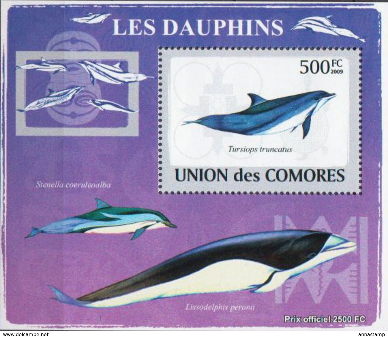 Comores MNH Dolphins Set Of 6 Deluxe SSs - Dolphins