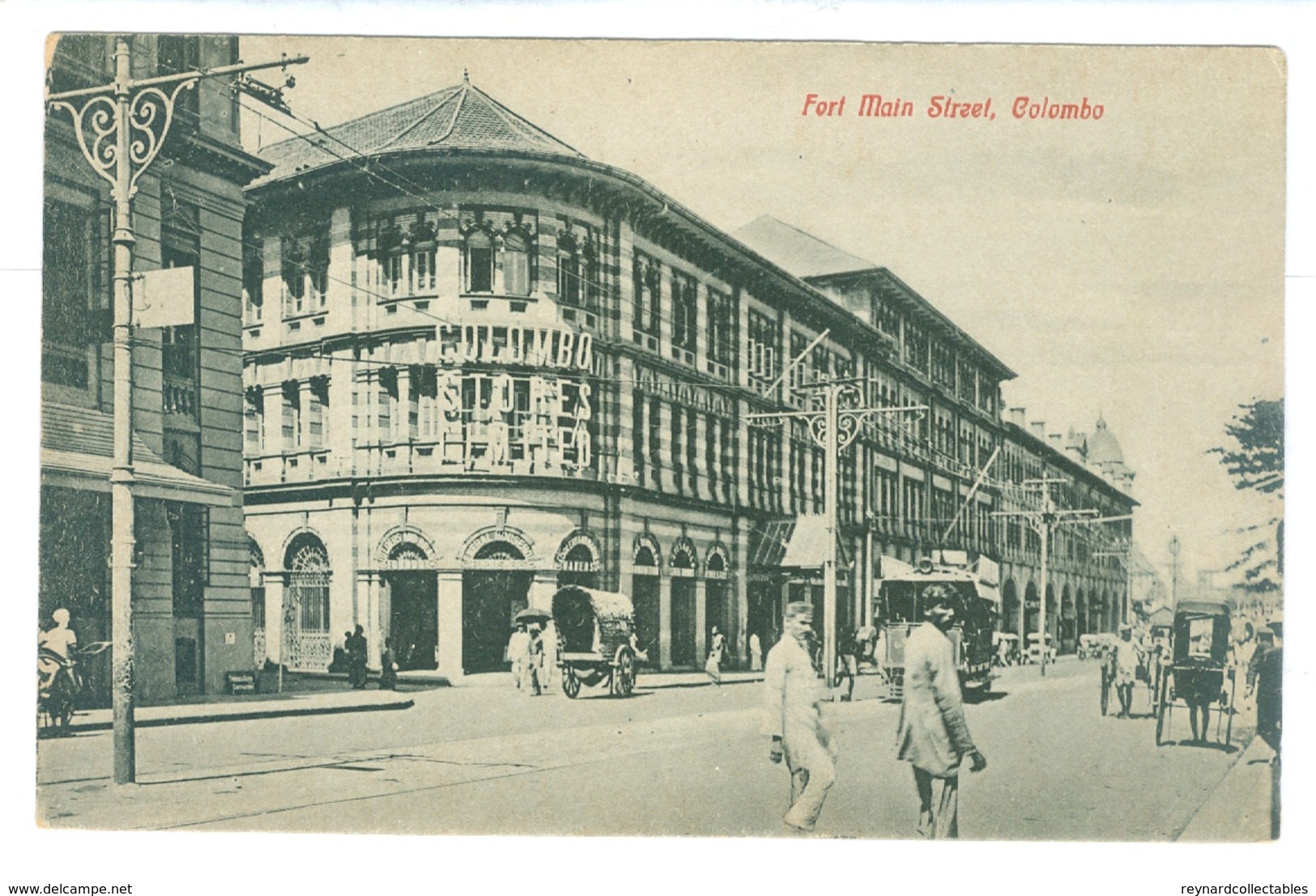 1900's, Sri Lanka/Ceylon, Colombo, Fort Main Street. Animated Printed Pc, Unused. - Sri Lanka (Ceylon)