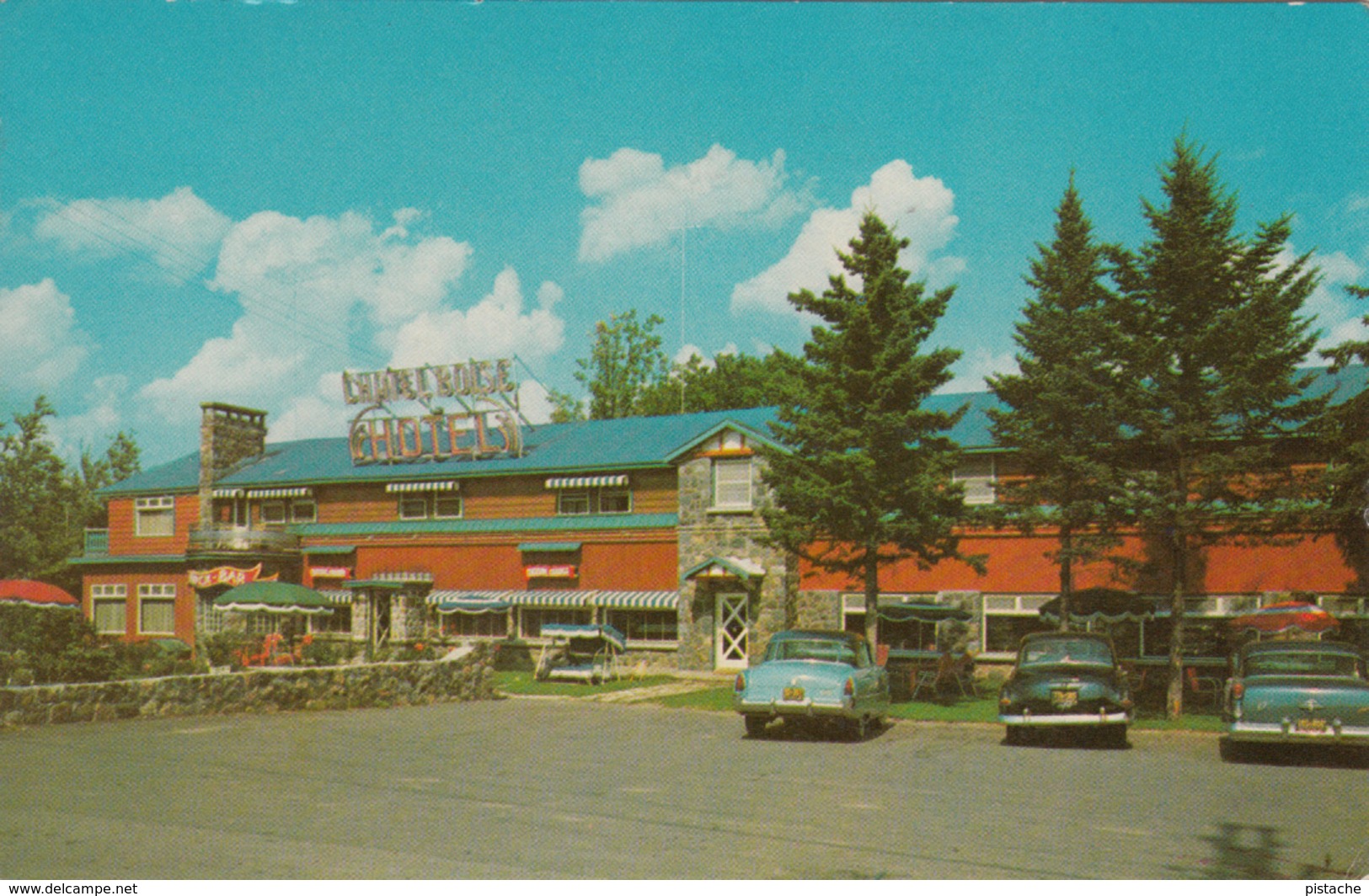 Ste Adèle Nord Laurentides Québec - Chatel Boisé Hotel - Cars Voitures - Stamp + Postmark 1968  - 2 Scans - Andere & Zonder Classificatie