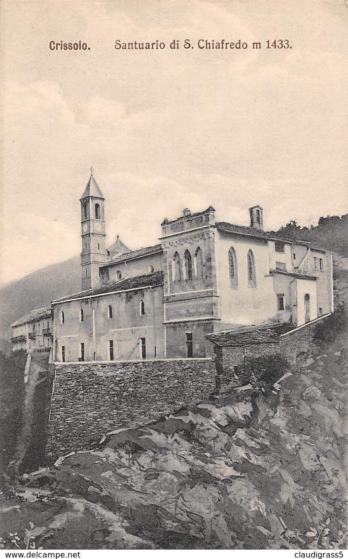 0061 " CRISSOLO - SANTUARIO DI S. CHIAFREDO MT. 1433 - CART. ORIG. NON  SPED. - Viste Panoramiche, Panorama