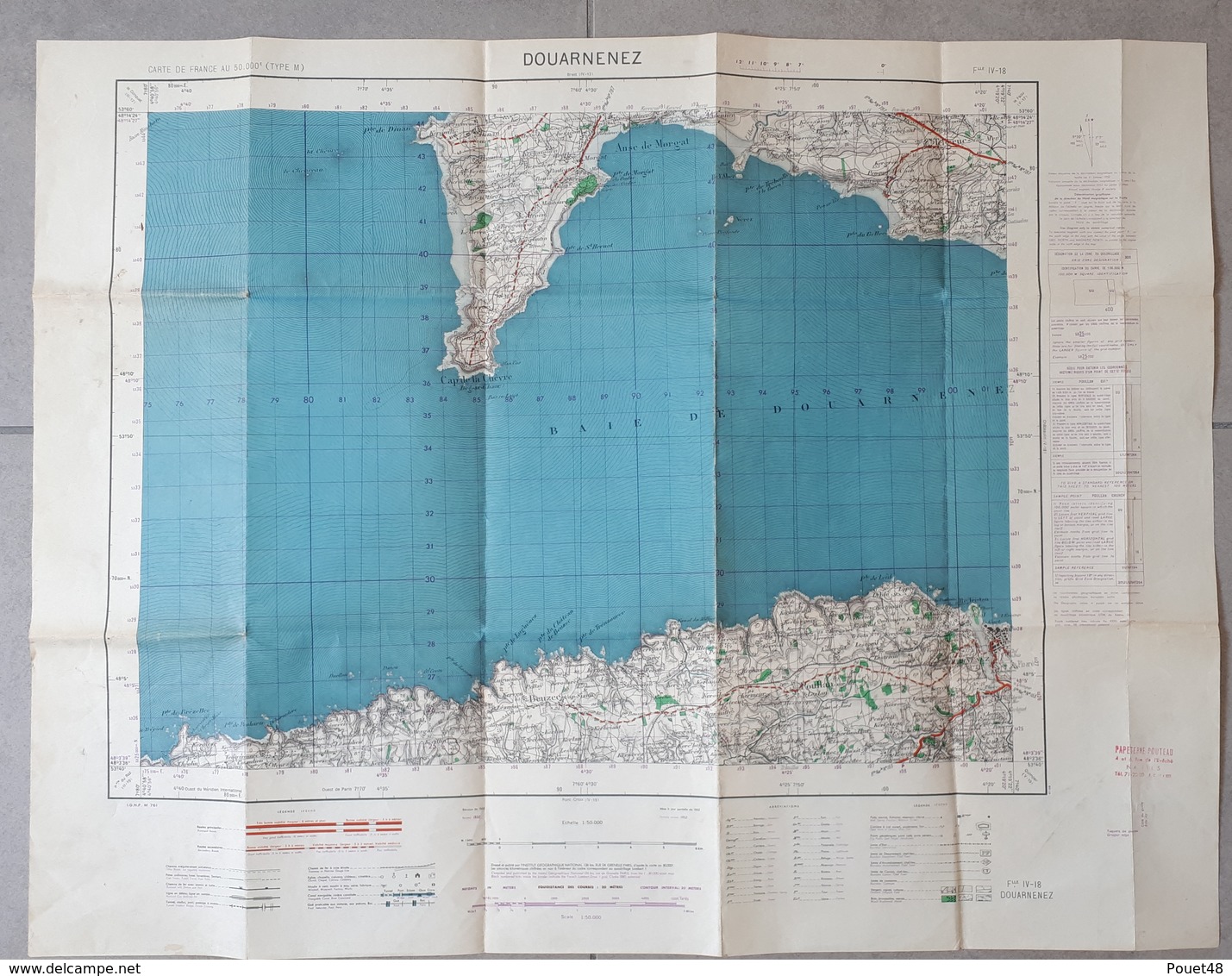 Carte Topographique De DOUARNENEZ: 50 000ème: 1952 - Cartes Topographiques