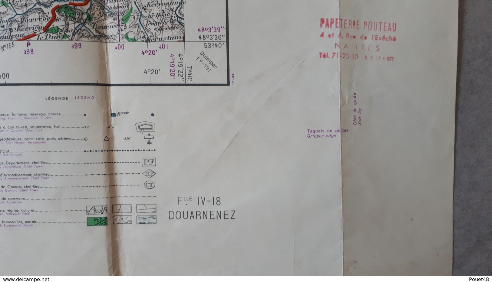 Carte Topographique De DOUARNENEZ: 50 000ème: 1952 - Topographische Kaarten