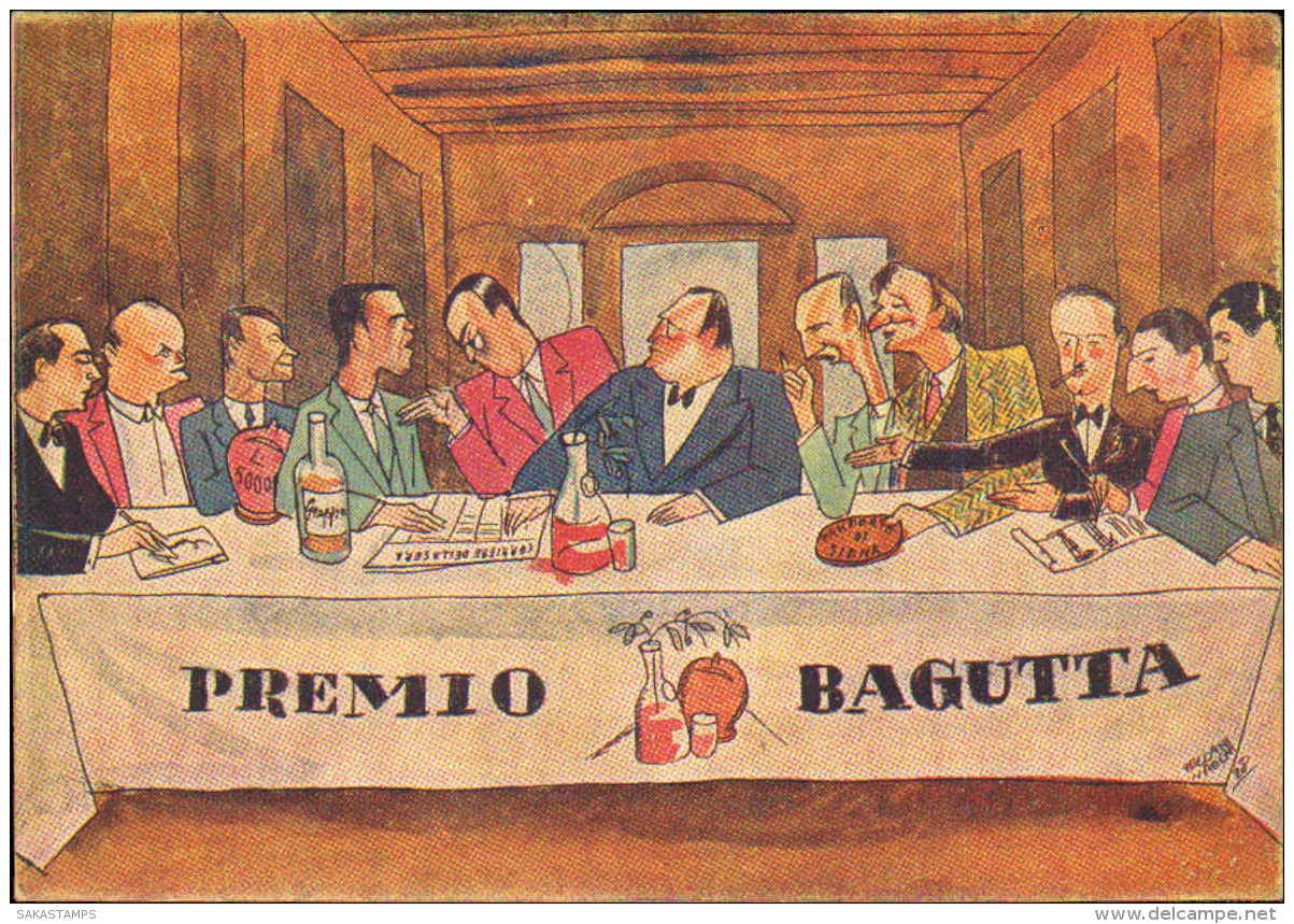 1928- "Premio Bagutta-trattoria Toscana Ove Ci Si Riunisce Alla Milanese, Si Mangia Alla Toscana, Si Paga Alla Romana"ca - Publicité