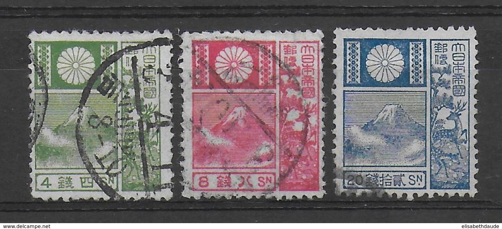 JAPON - 1922 - YT 170/172 OBLITERES -  COTE = 30 EUR. - Oblitérés