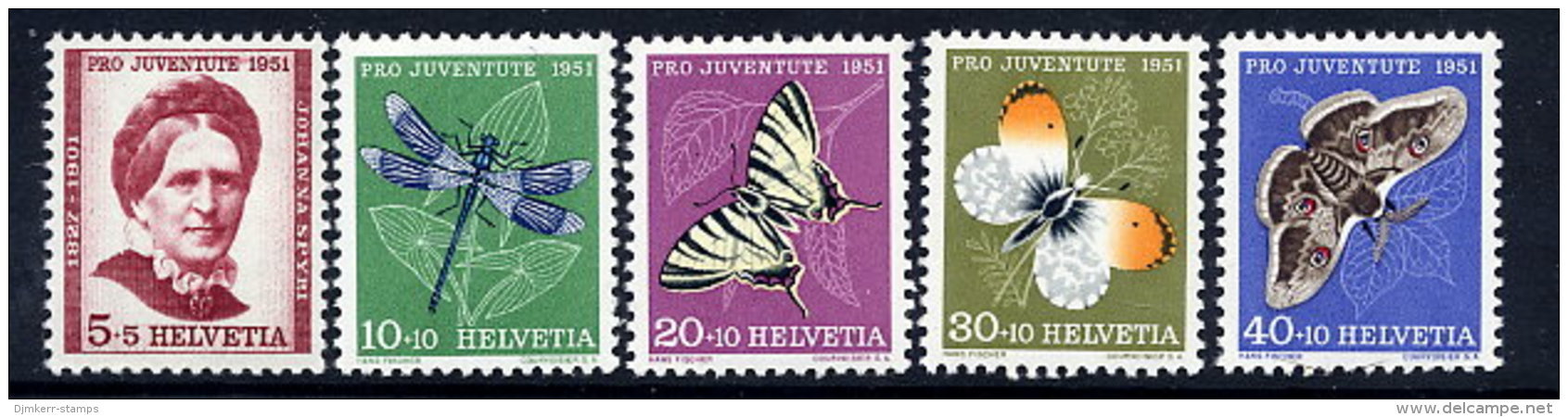 SWITZERLAND 1951 Pro Juventute Set  MNH / **.  Michel 561-65 - Unused Stamps